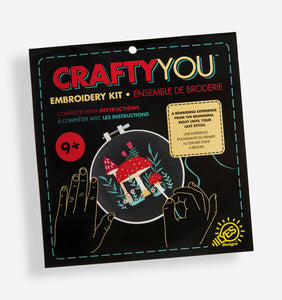 Crafty You Embroidery Kit - Mushrooms 6” - Lighten Up Shop