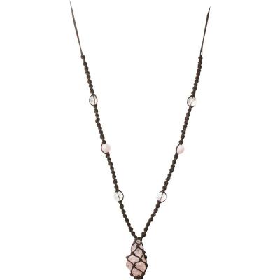 Rose Quartz Hippie Necklace - Lighten Up Shop