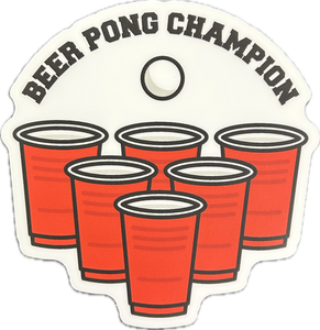 Beer Pong Champion Sticker - Lighten Up Shop