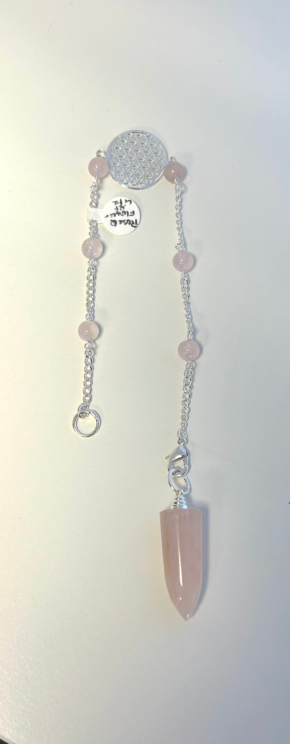 Rose Quartz Flower of Life Pendulum - Lighten Up Shop