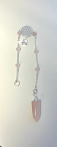 Rose Quartz Flower of Life Pendulum - Lighten Up Shop