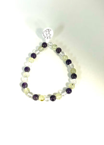 Amethyst, Prehnite, Quartz Bracelet - Lighten Up Shop