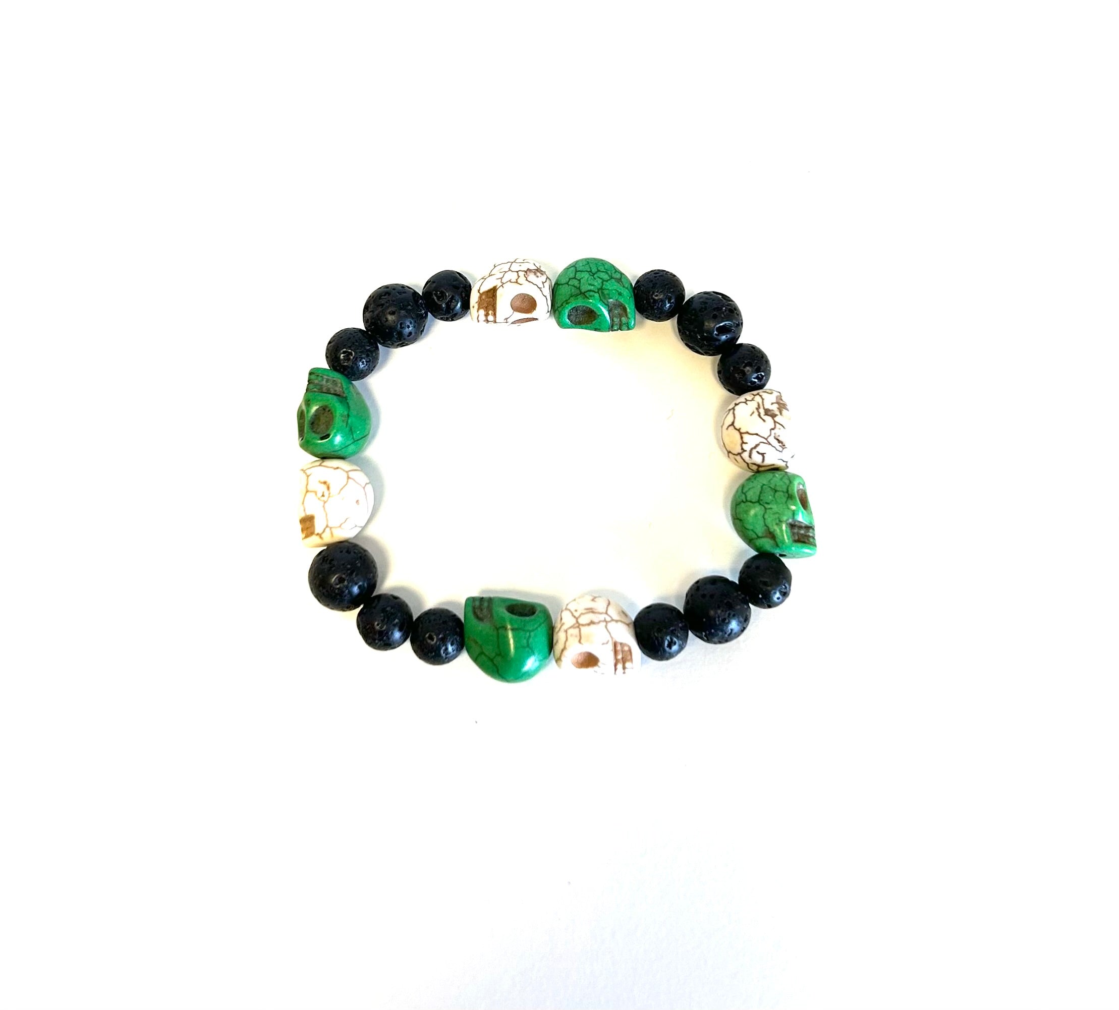 Skull Bracelet - Green - Lighten Up Shop