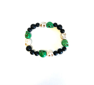Skull Bracelet - Green - Lighten Up Shop
