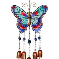 Glass Butterfly Wind Chime with Bells - Lighten Up Shop