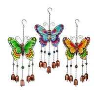 Glass Butterfly Wind Chime with Bells - Lighten Up Shop