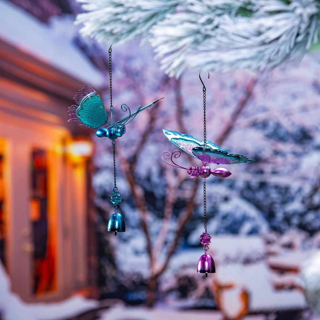 Hanging Metal & Glass Ice Butterfly - Lighten Up Shop