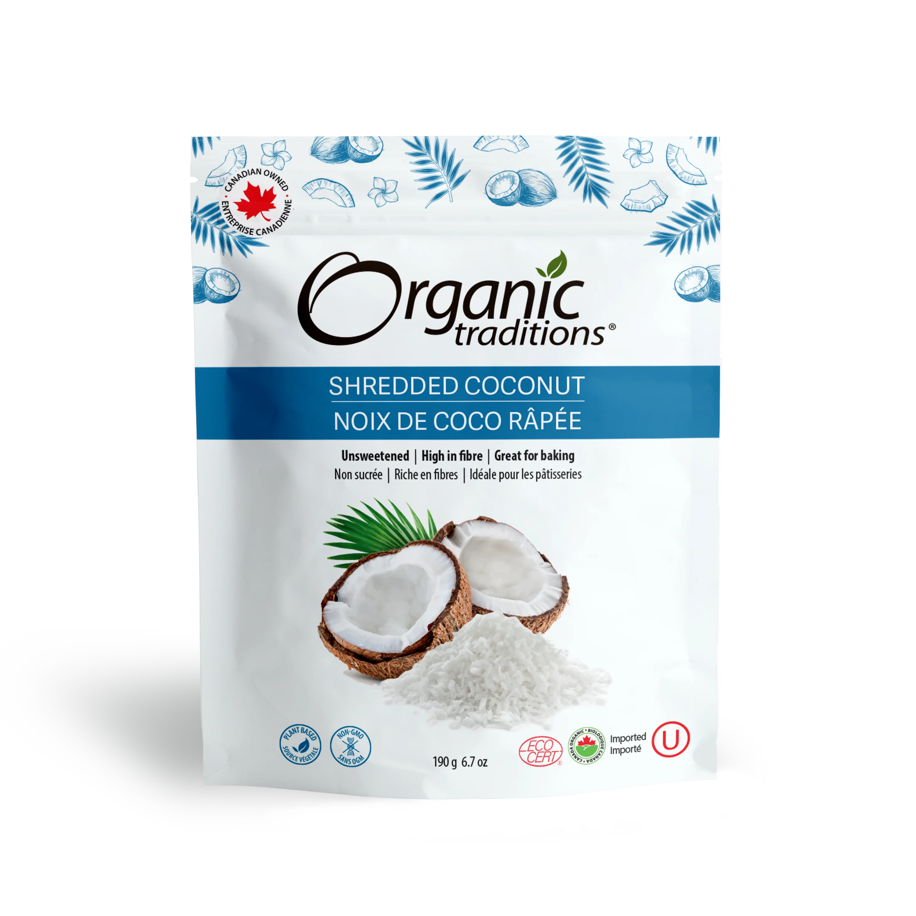 Organic Traditions Shredded Coconut 190g - Lighten Up Shop