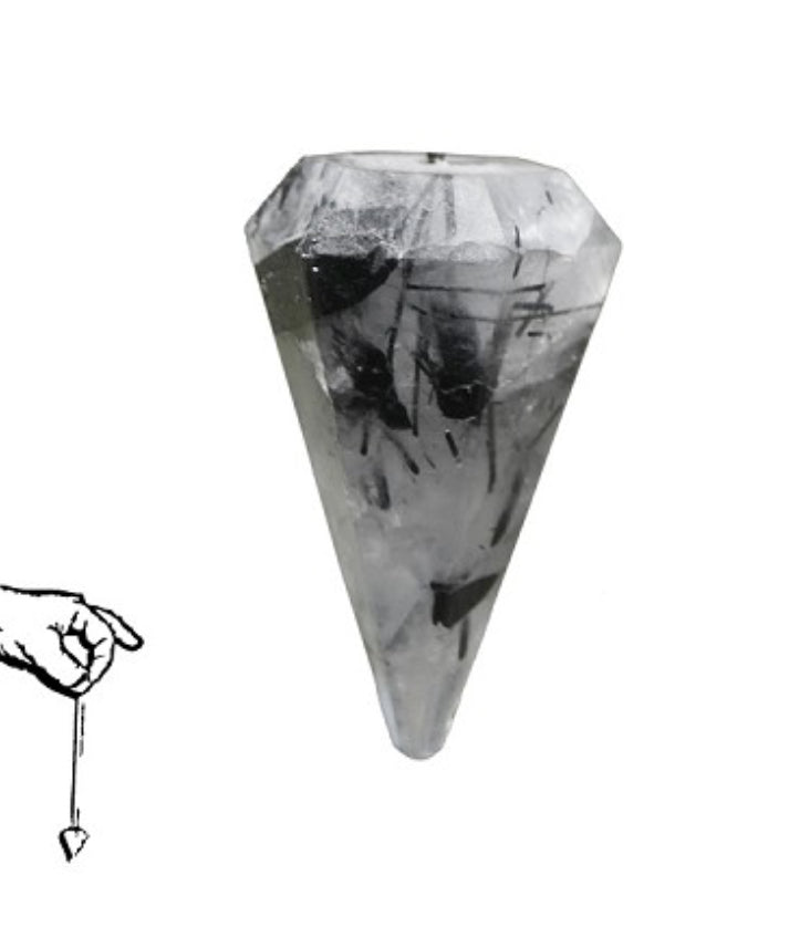 Tourmalinated Quartz Pendulum - Lighten Up Shop