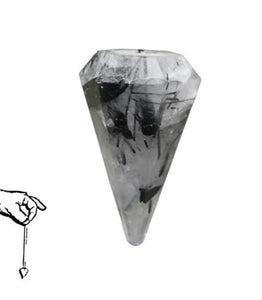 Tourmalinated Quartz Pendulum - Lighten Up Shop