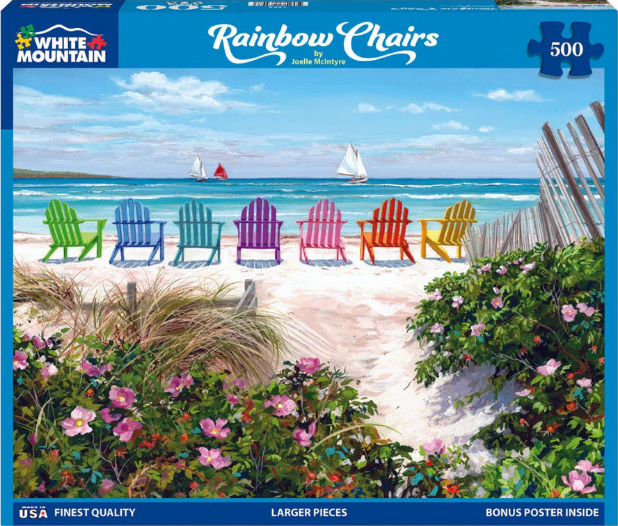 Rainbow Chairs Puzzle 500pc - Lighten Up Shop