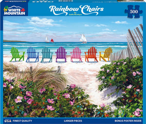 Rainbow Chairs Puzzle 500pc - Lighten Up Shop
