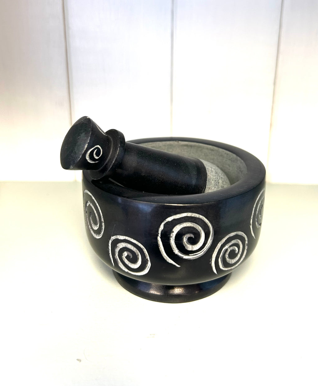 Mortar and Pestle Soapstone Spiral 4” - Lighten Up Shop