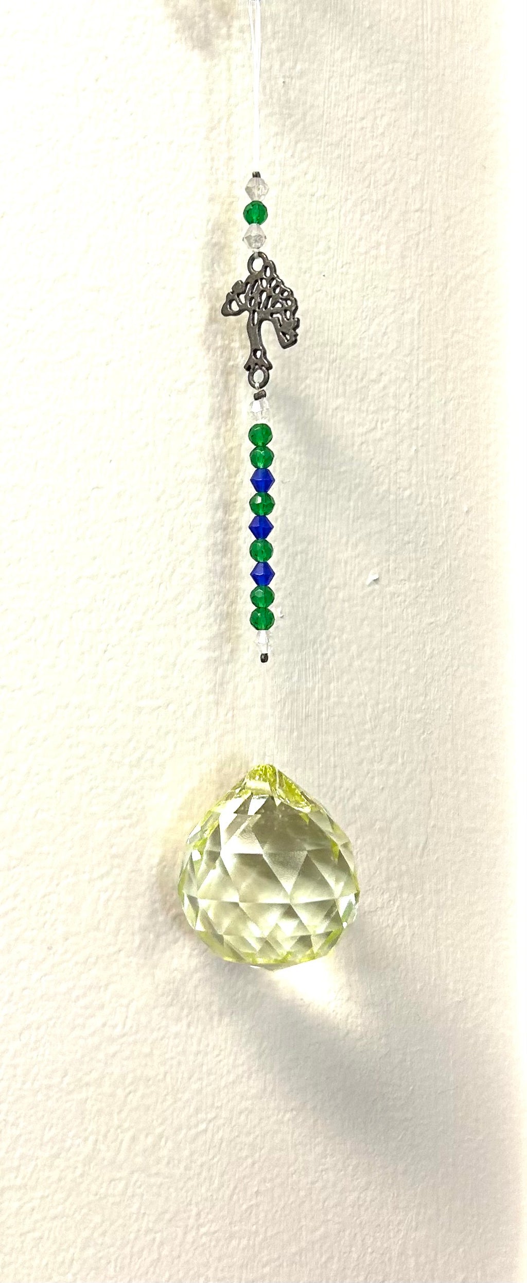 Tree of Life Suncatcher with Green Crystal Ball - Lighten Up Shop