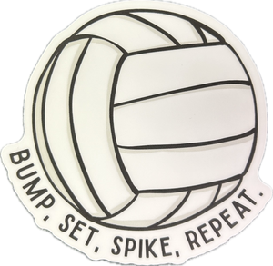 Bump, Set, Spike, Repeat Sticker - Lighten Up Shop