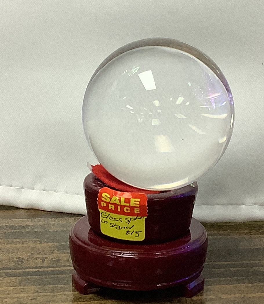 Glass Sphere on Stand (Sale Room)