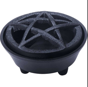 Cast Iron Pentacle Incense Burner - Lighten Up Shop