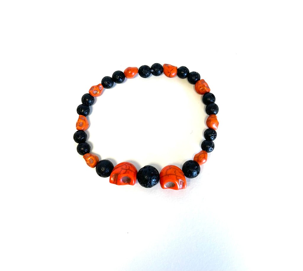 Skull Bracelet - Orange - Lighten Up Shop