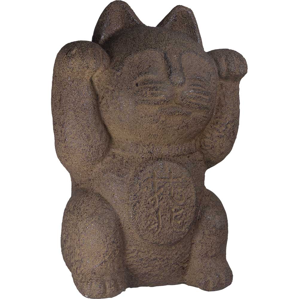 Maneki Neko Volcanic Statue 9” - Lighten Up Shop