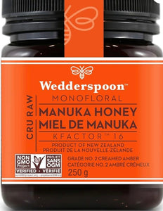 Wedderspoon Monofloral Manuka Honey KFactor16 (250 grams) - Lighten Up Shop