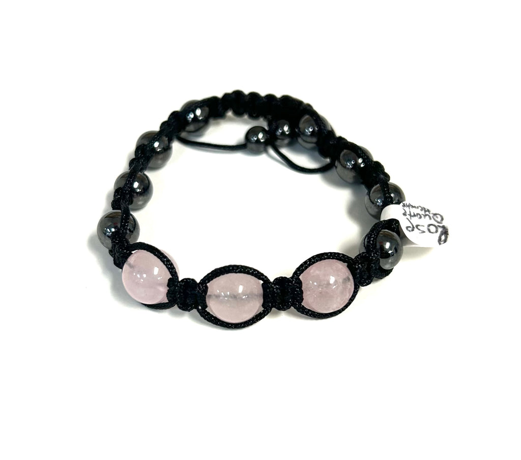Rose Quartz / Hematite Bracelet - Lighten Up Shop