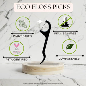 The Future Is Bamboo Charcoal & Lemon Floss Picks (50pc) - Lighten Up Shop