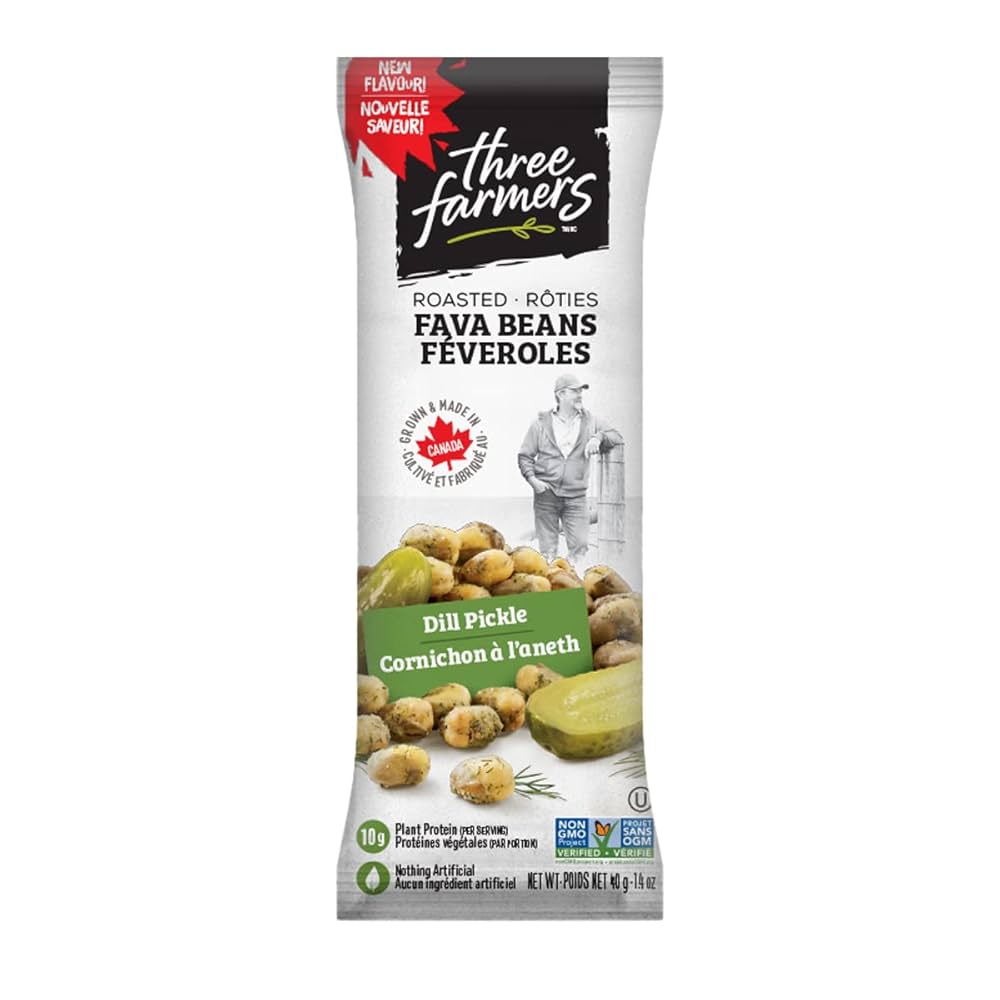Three Farmers Dill Pickle Roasted Fava Beans 40g - Lighten Up Shop