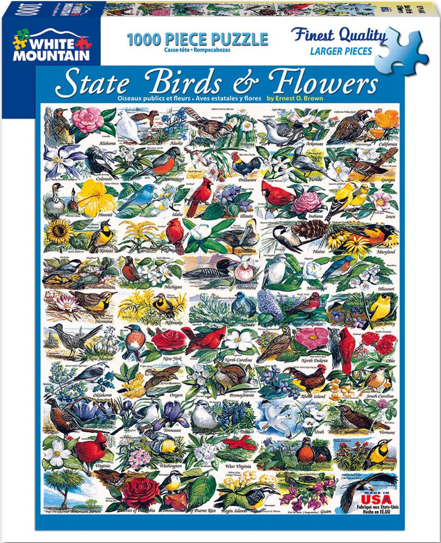 State Birds & Flowers Puzzle 1000pc - Lighten Up Shop
