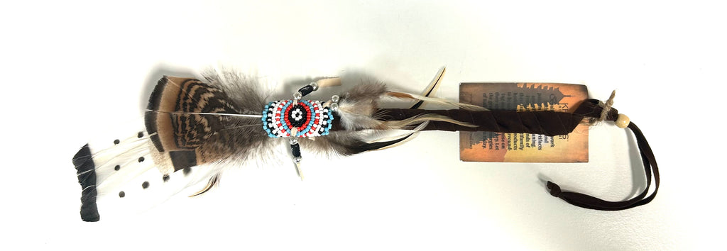 Triple Feather Beaded Smudging Feather - Lighten Up Shop