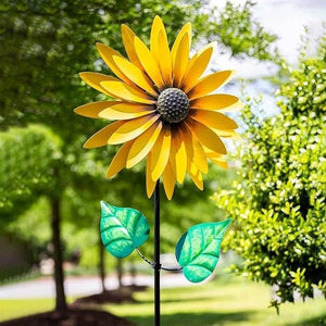 Metal Sunflower Windspinner 75” - Lighten Up Shop