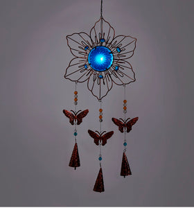 Blue Solar Flower Bell Chime - Lighten Up Shop