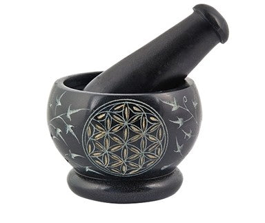 Mortar and Pestle (Flower of Life) - Lighten Up Shop