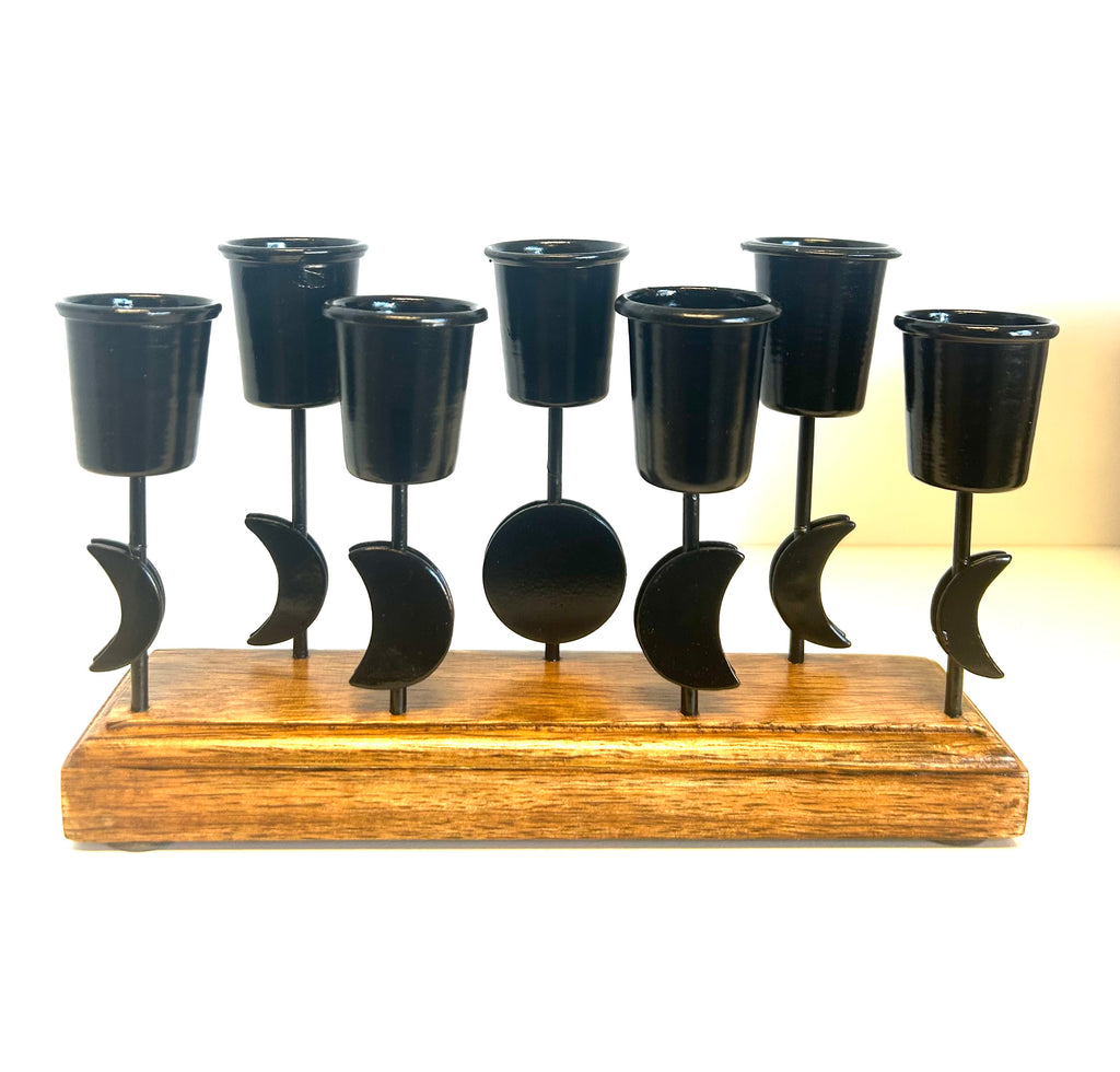 Moon Phase Iron Candle Holder - Lighten Up Shop