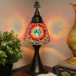Turkish Bedside Mosaic Table Lamp - Fire - Lighten Up Shop